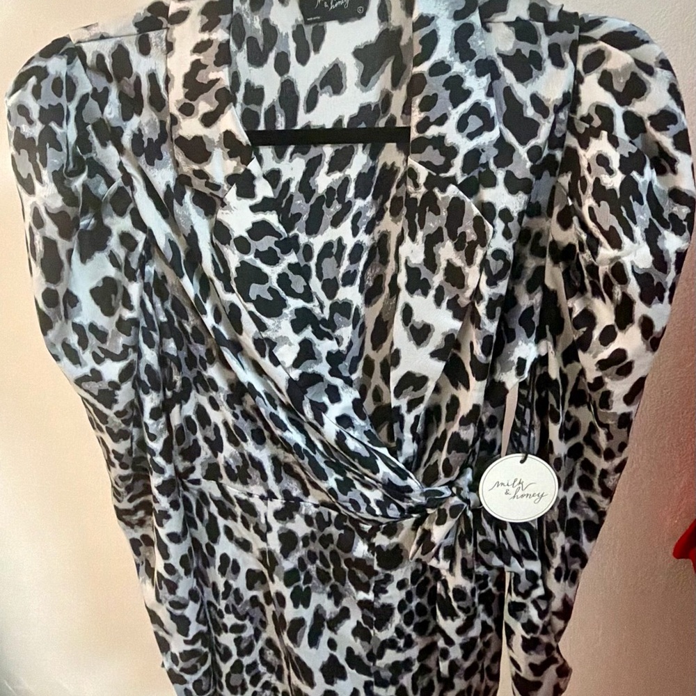 Stylish Leopard Print Wrap Romper